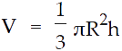 Formula per il volume di un cono